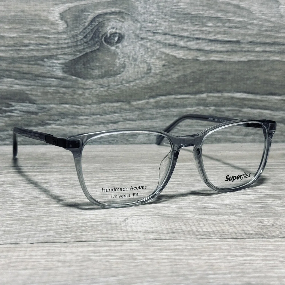 Superflex Sunglasses Frames Only Mens 53-17-140 Gray Acetate Square SF-603 S303